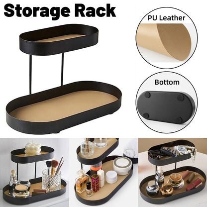 Double Tier Modern Household Tray Organizer Storage for Kitchen Bathroom Desk