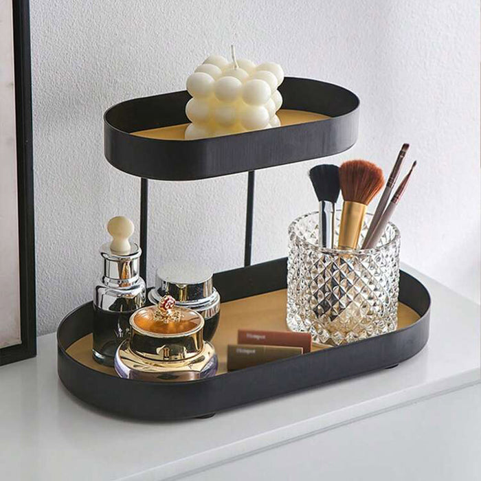 Two Tier Tray Organiser with Open Storage