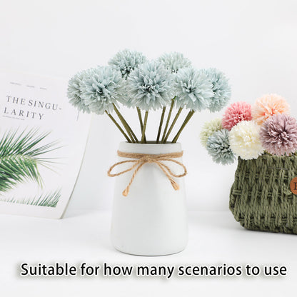 12pcs Artificial Dandelion Fake Flower Simulation Arrangement Desktop Decoration