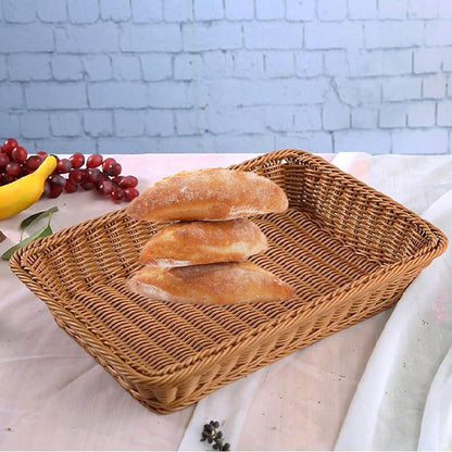Hand Woven Rattan Tray Snack Serving Dish Hotel Fruits Pastry Plate Basket AU
