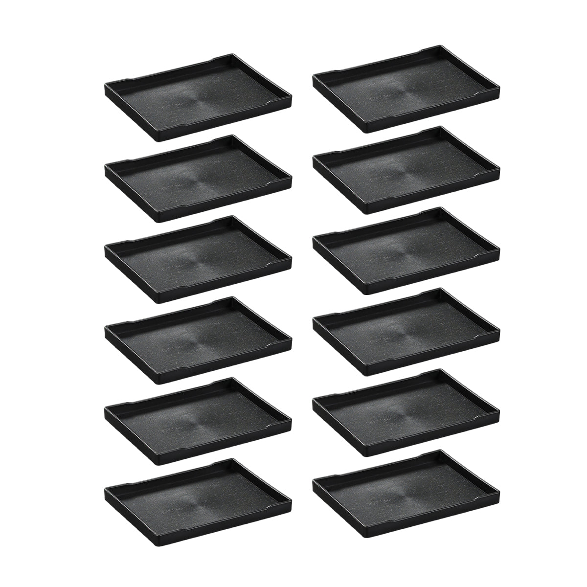 12 Pcs Rectangular Plastic Serving Tray 24x18cm Non-Slip
