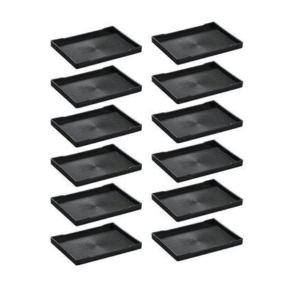 12 Pcs Rectangular Plastic Serving Tray 24x18cm Non-Slip