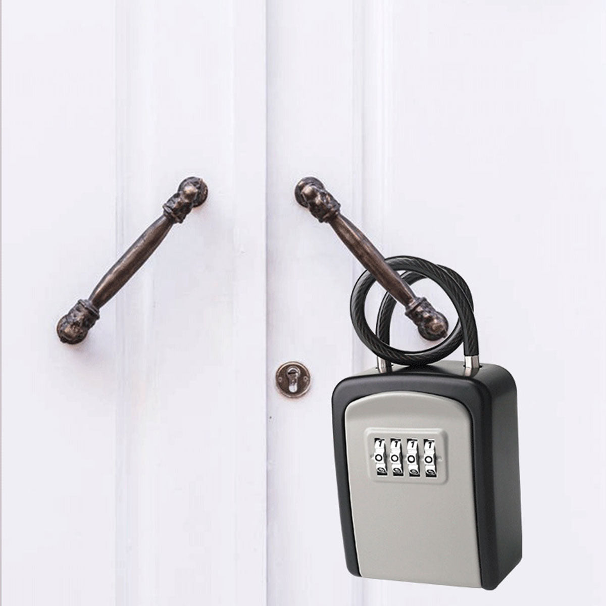 Portable Key Lock Box Hanging Combination Storage Organizer for Home Security