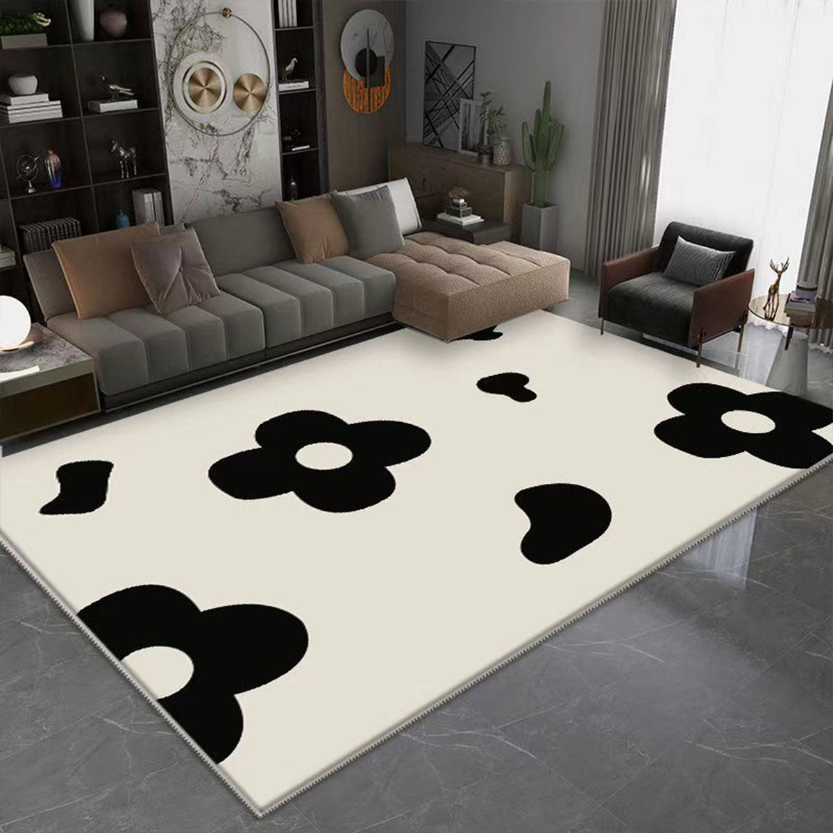 Crystal Velvet Anti Slip Floor Mat Soft Decorative Area Rug