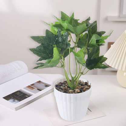 Artificial Small Potted Plant Decoration Faux Bonsai Greenery Indoor Home Decor