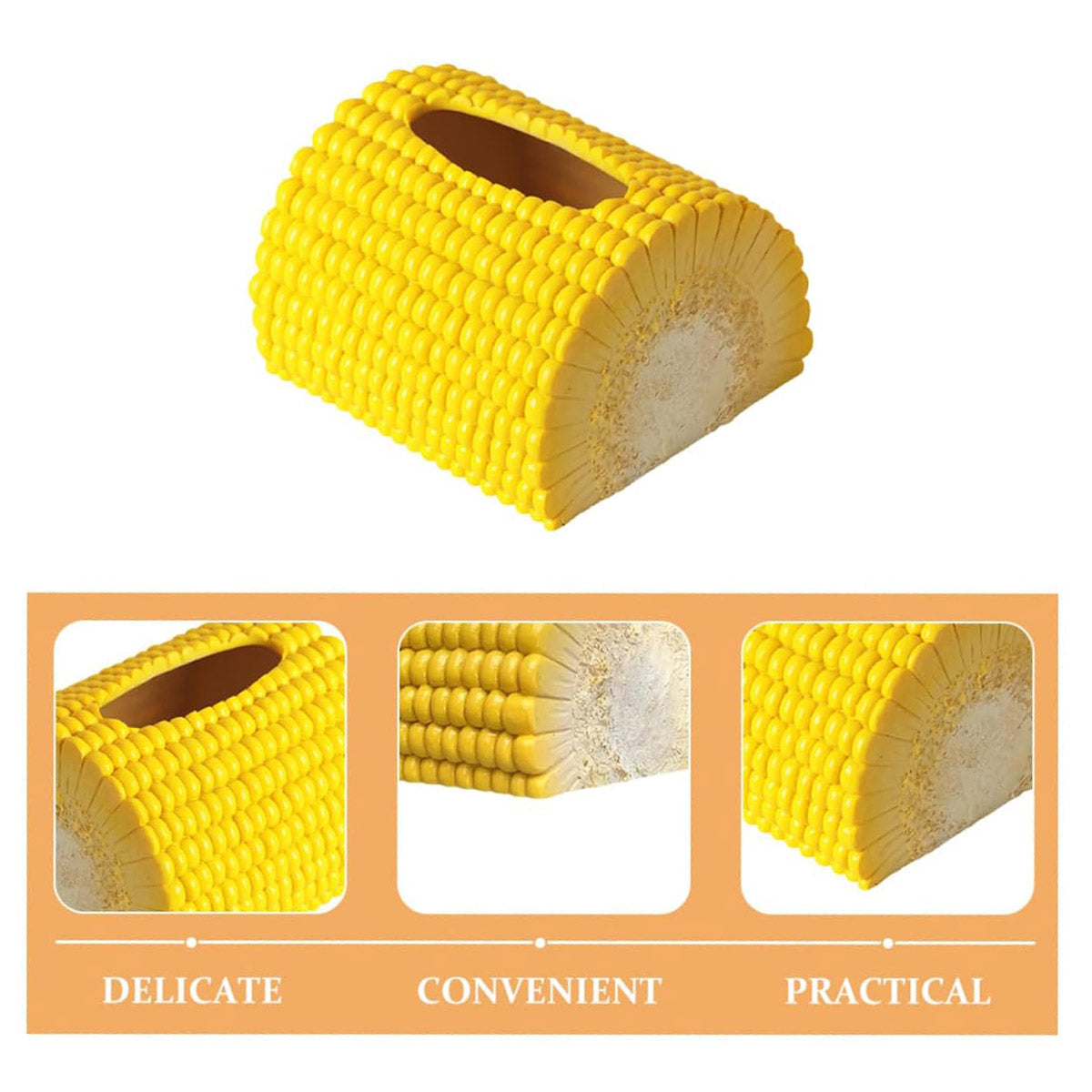 Corn Shape Tissue Box Paper Dispenser Decorative Napkin Holder for Home Office