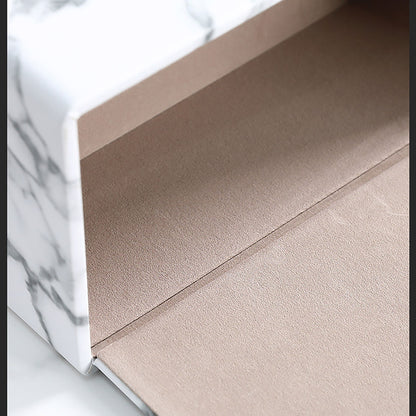 Rectangular Marble PU Leather Tissue Box Cover Napkin Holder Towel Dish Desktop