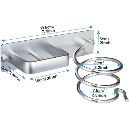 Wall Mounted Hair Dryer Holder Bathroom Storage Rack Curling Iron Organizer AU