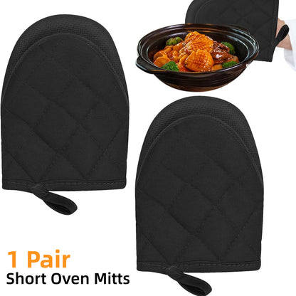 1 Pair Non Slip Oven Mitts Heat Resistant Baking Gloves for Kitchen and Cooking