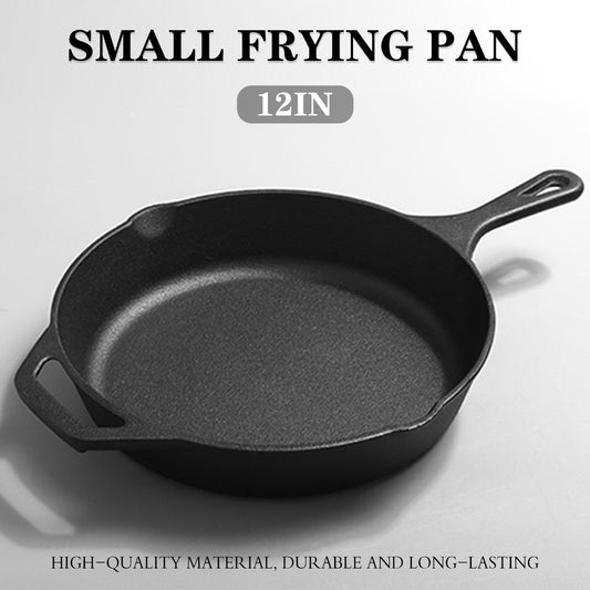 Cast Iron Frying Pan 30cm Skillet with Heat Resistant Handle
