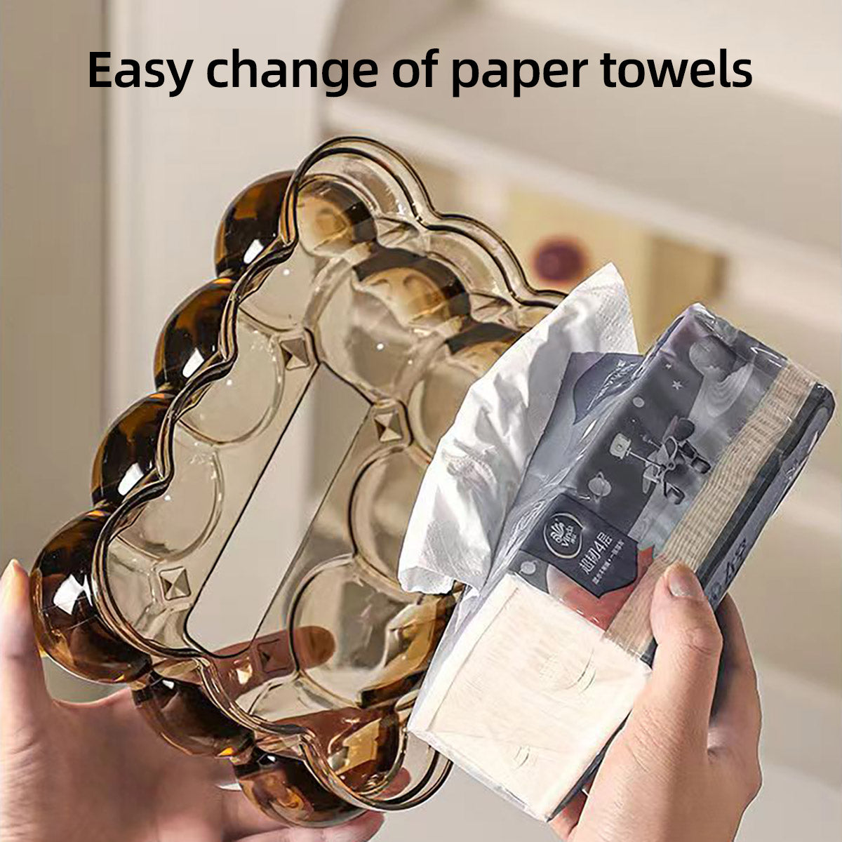High-end Transparent Tissue Box Living Room Coffee Table Decorative Tissue Box