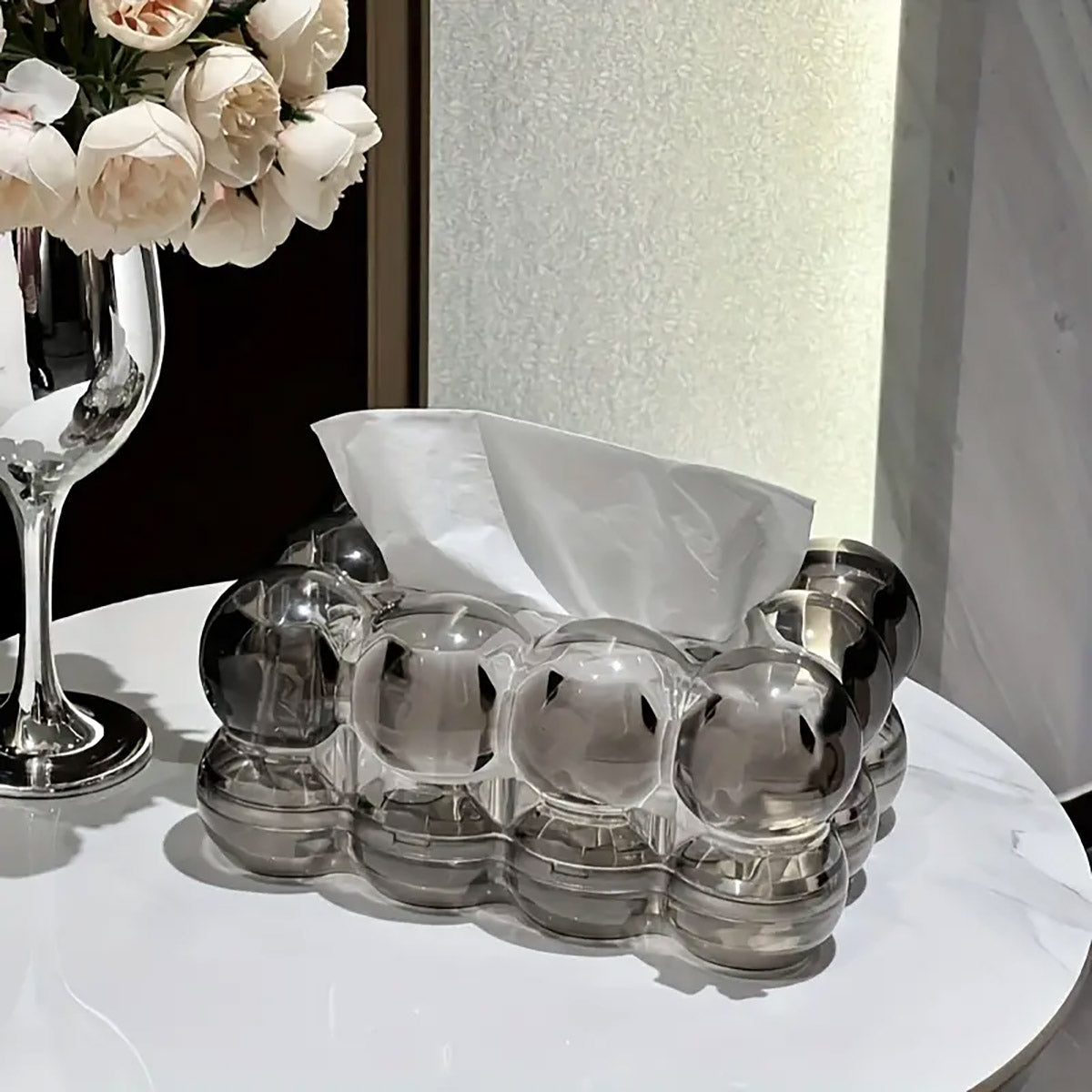 High-end Transparent Tissue Box Living Room Coffee Table Decorative Tissue Box