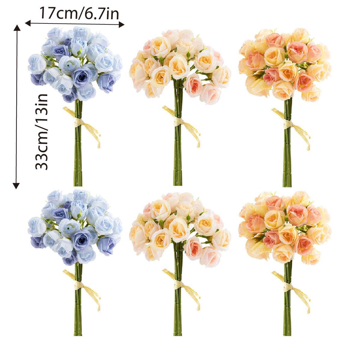 2pcs Artificial Rose Bouquet Valentine's Day Gift Fake Flowers Wedding Decor