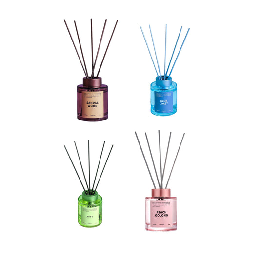 5 Pcs 120ml Scented Reed Diffuser Set Flame-Free Rattan