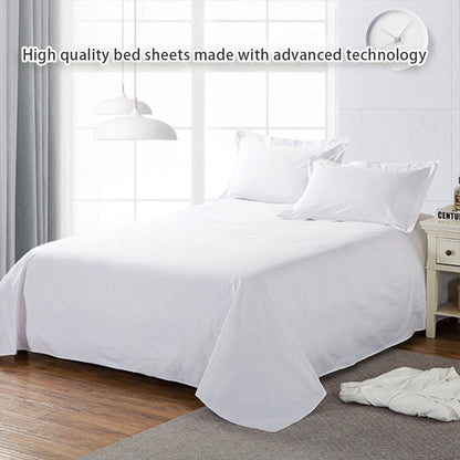 White Cotton Bed Sheet Hotel Quality Satin Weave