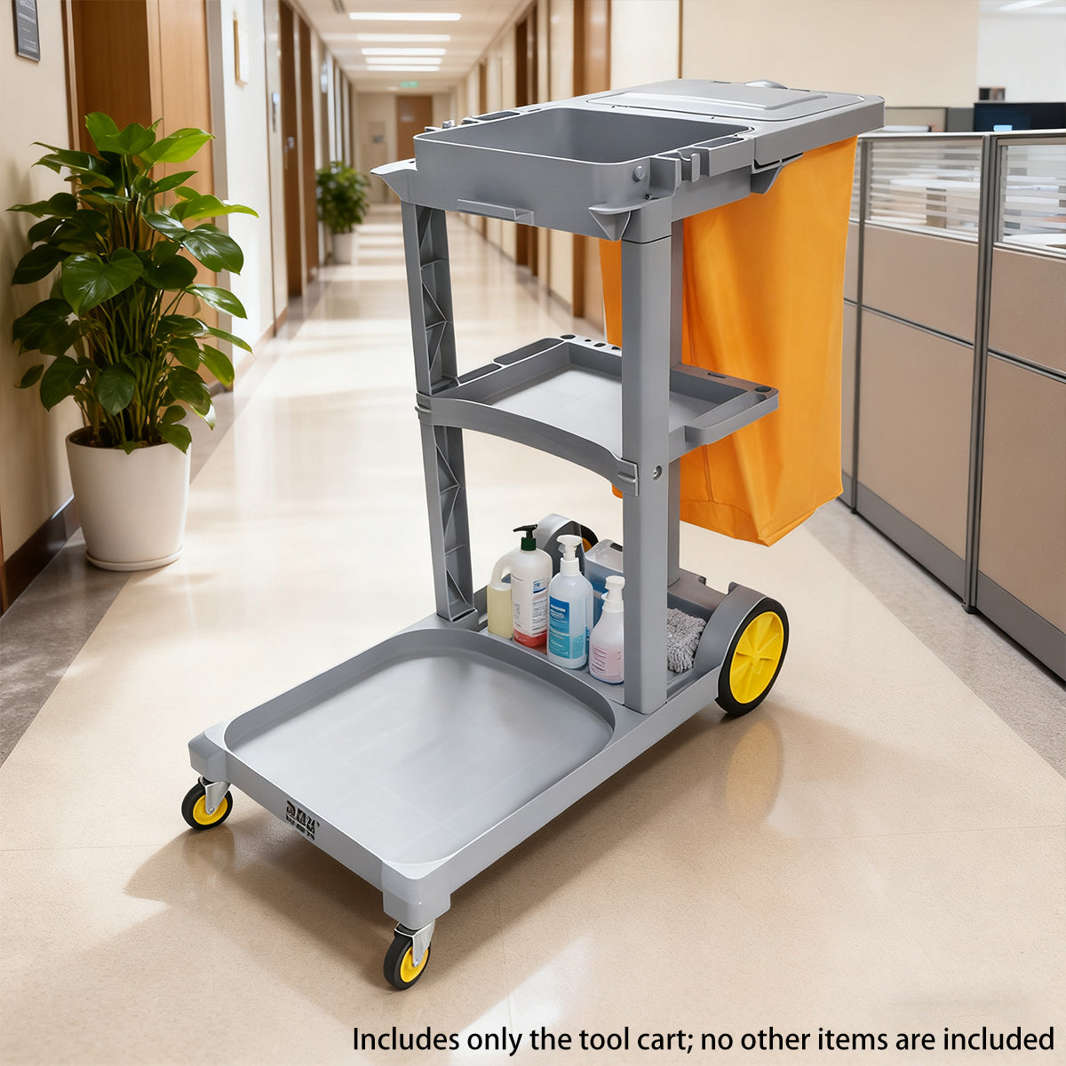 Multi-Functional Cleaning Trolley Cart with Hanging Bag