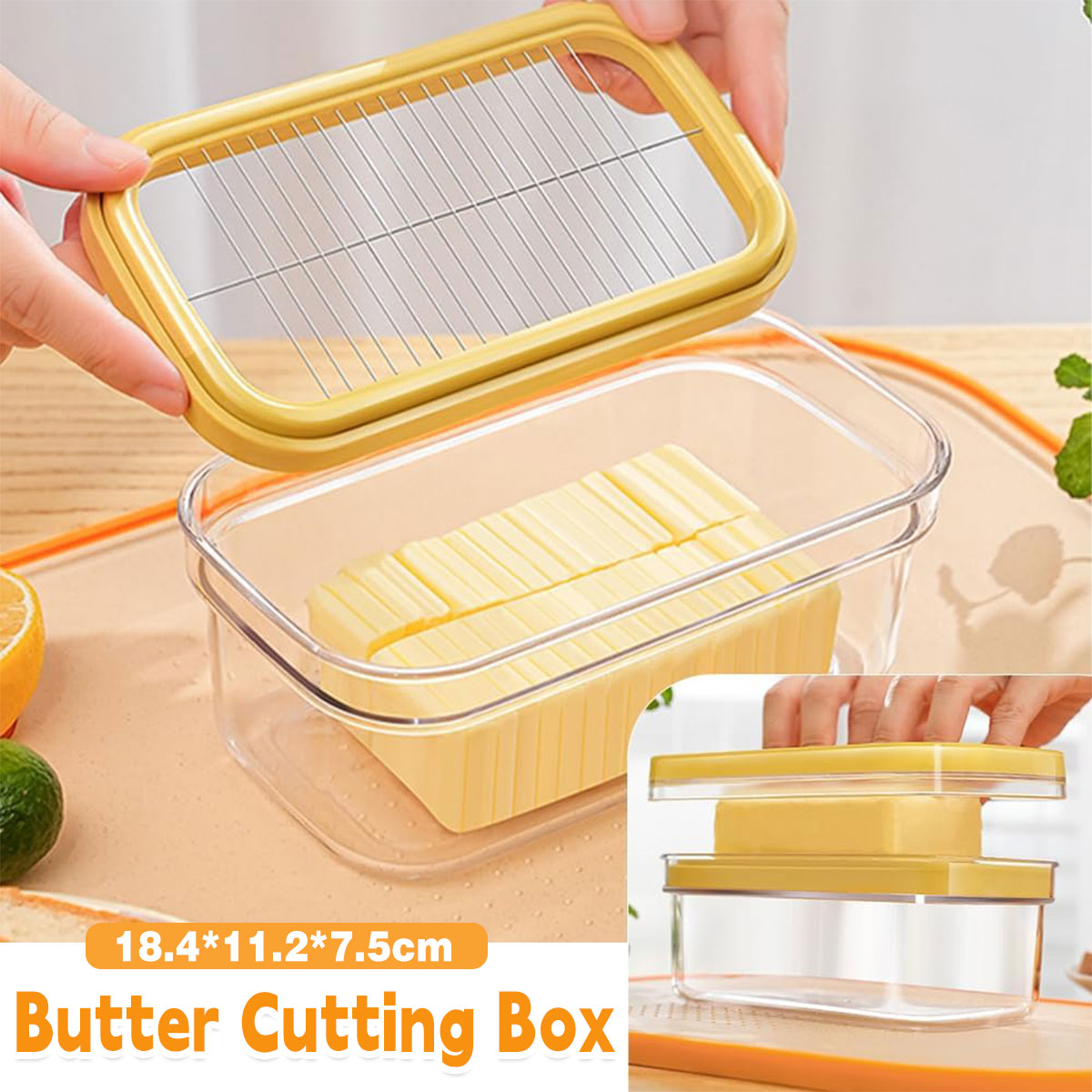 Butter Cutter Box with Lid Cheese Slicer and Storage Dish