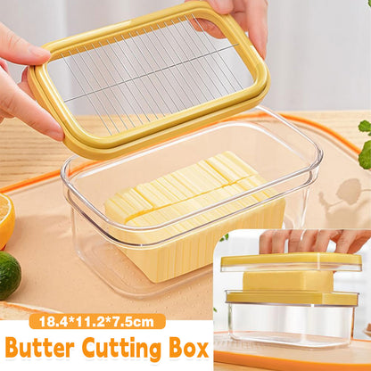 Butter Cutter Box with Lid Cheese Slicer and Storage Dish
