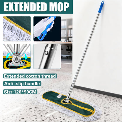 Extra Long Mop Assembly Anti-Slip Handle Floor Cleaning Tool Household Cleaner