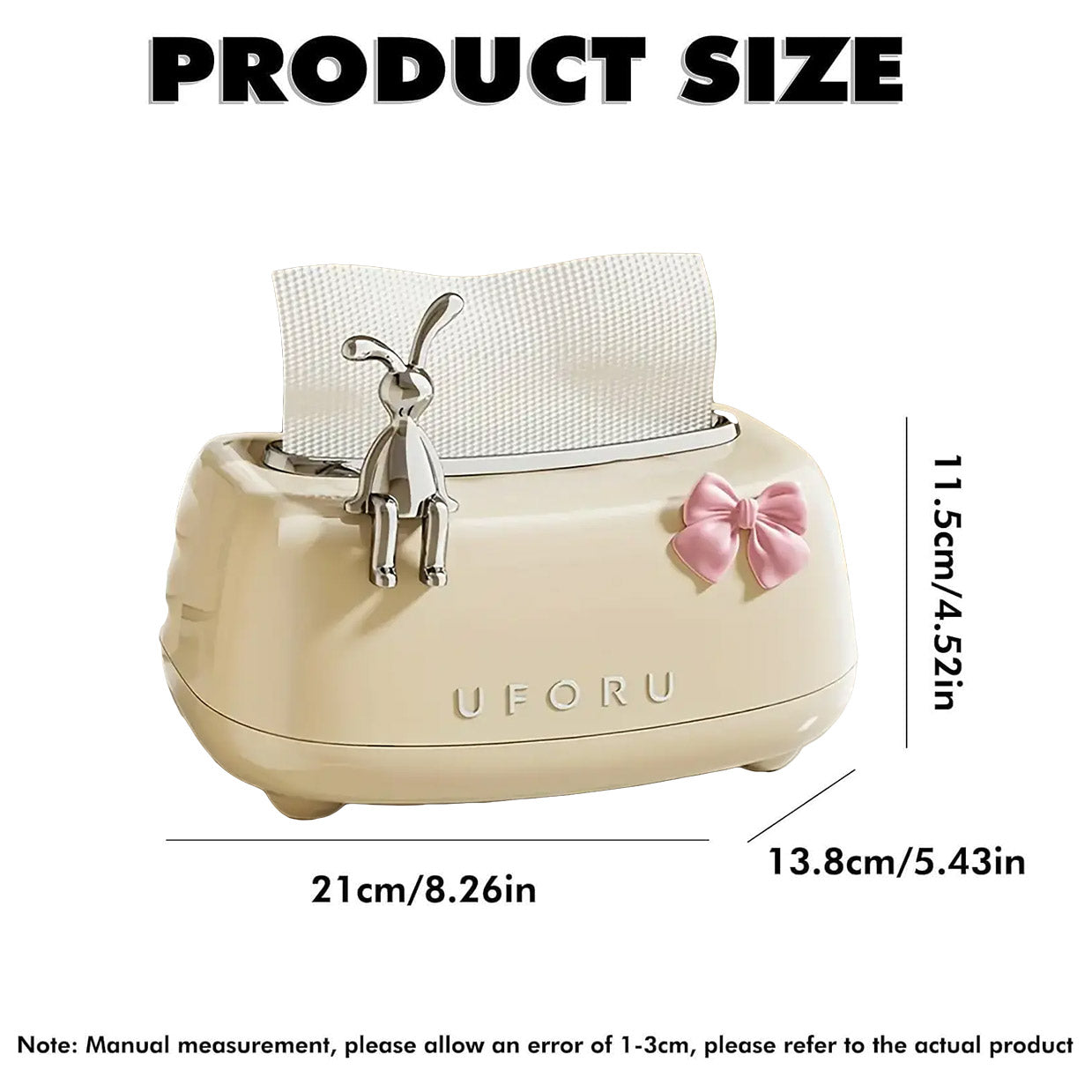 Rabbit Tissue Box Dispenser Napkin Paper Storage Holder Spring Lifting Paper Box