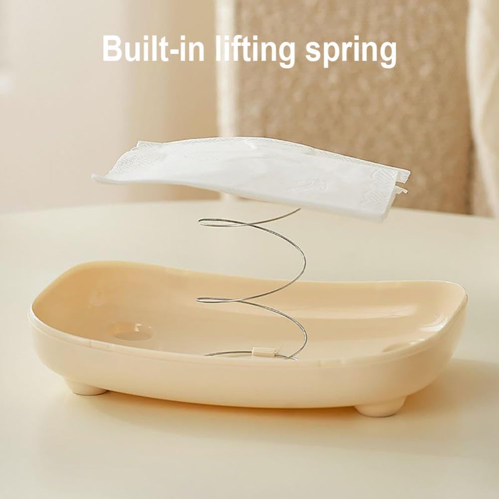 Rabbit Tissue Box Dispenser Napkin Paper Storage Holder Spring Lifting Paper Box