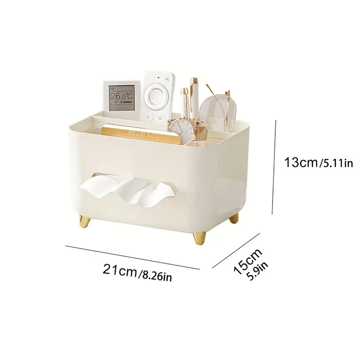 Tissue Box Dispenser Storage Box Napkin Case Remote Control Box Multi-Function