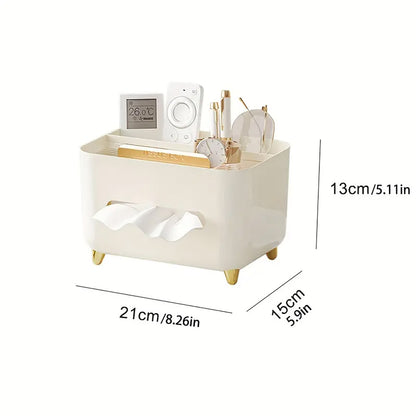 Tissue Box Dispenser Storage Box Napkin Case Remote Control Box Multi-Function