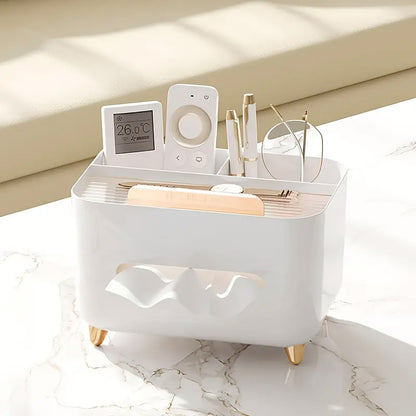 Tissue Box Dispenser Storage Box Napkin Case Remote Control Box Multi-Function