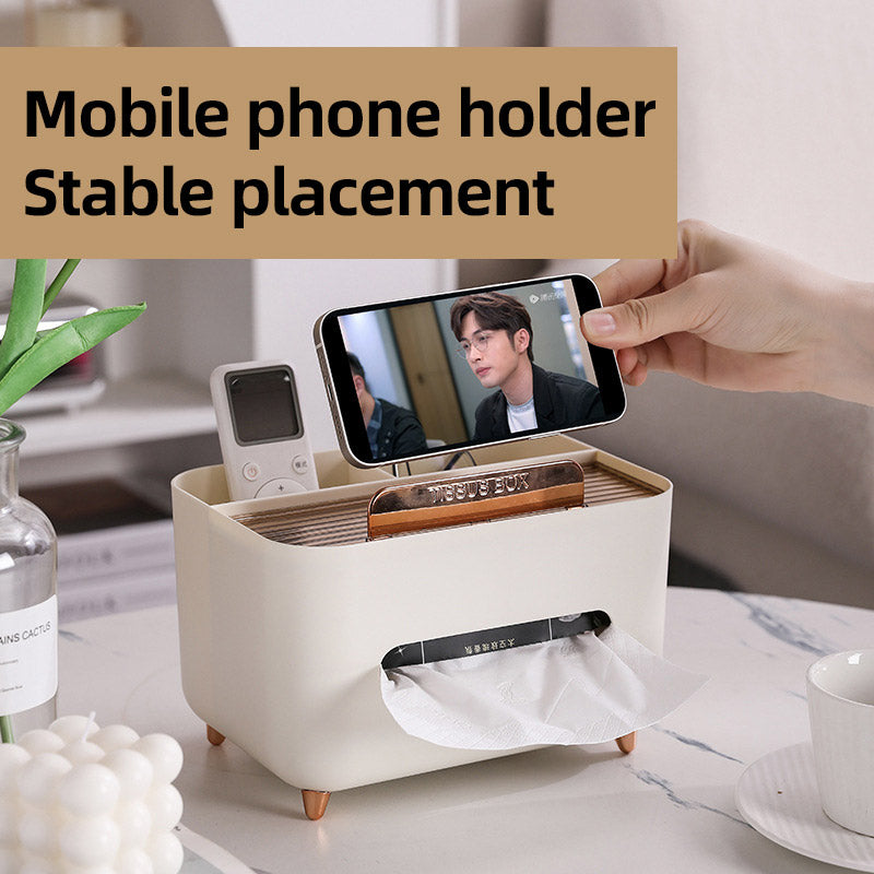 Tissue Box Dispenser Storage Box Napkin Case Remote Control Box Multi-Function