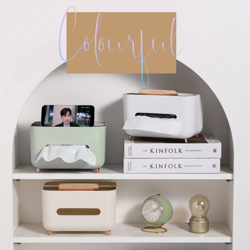Tissue Box Dispenser Storage Box Napkin Case Remote Control Box Multi-Function