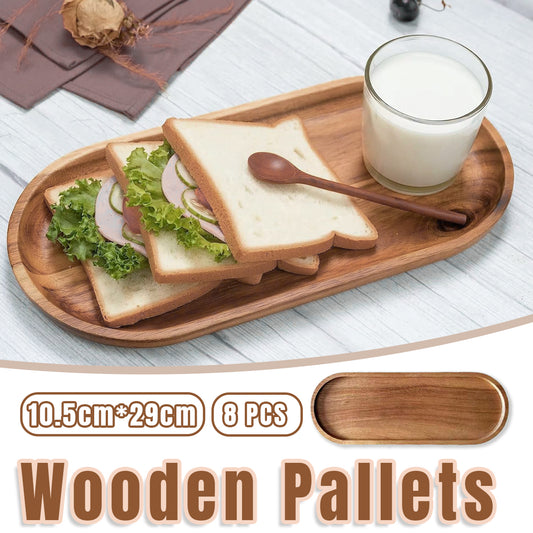 8pcs Wooden Cake Tray Home Serving Tray for Treats Snacks and Desserts Use AU
