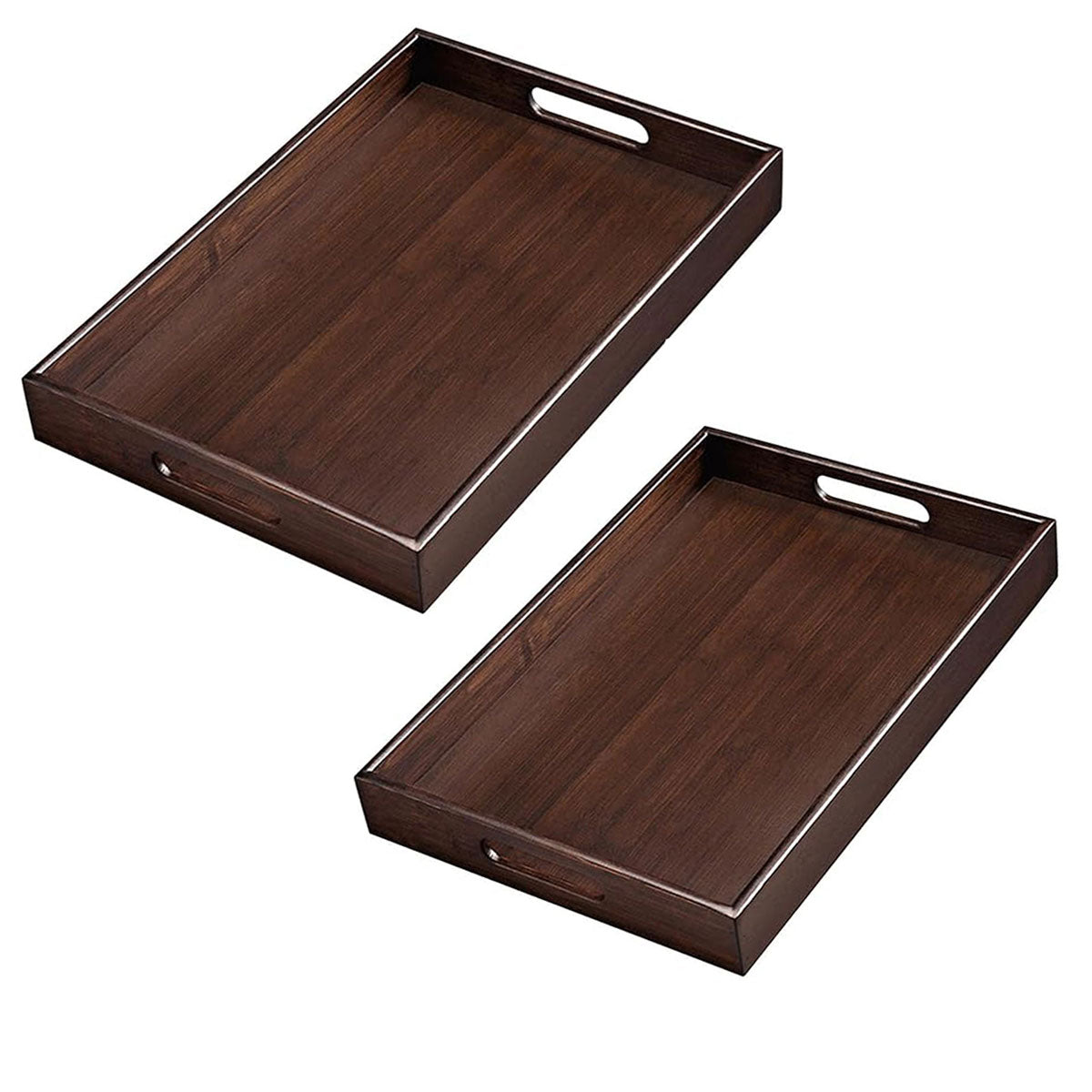 Bamboo Tea Tray Rectangular Walnut Colour Fruit Bread Serving Plate