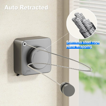 Invisible Wall Mounted Clothesline for Hotel Bathroom Sunbed Laundry Drying Rope