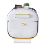 Wall Tissue Box with Top Accessory Storage — White