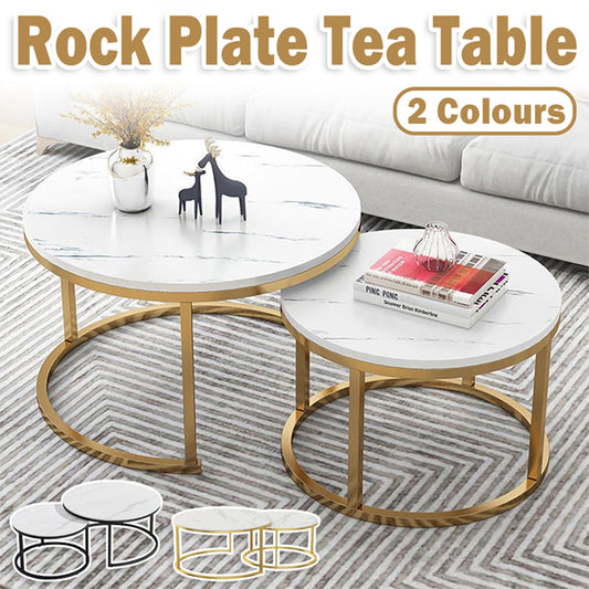 Round Tea Table Living Room Rock Plate for Home Coffee Table Modern Decor AU
