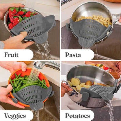 Water Filter Clip 2pcs Wide Mouth Strainer Drain Holder for Pot Vegetable Fruit