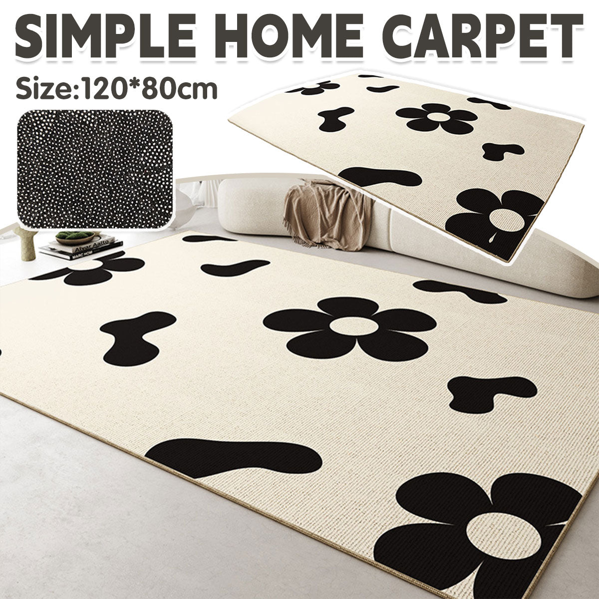 Crystal Velvet Anti Slip Floor Mat Soft Decorative Area Rug