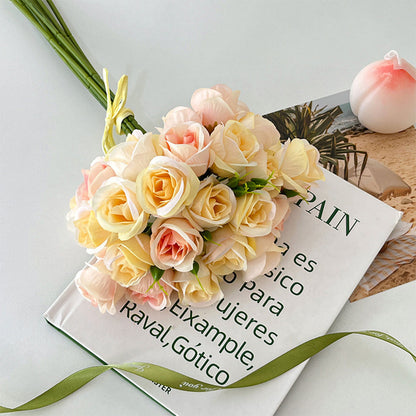 2pcs Artificial Rose Bouquet Valentine's Day Gift Fake Flowers Wedding Decor