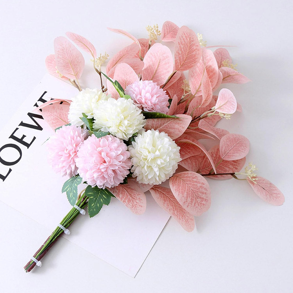High-End Artificial Eucalyptus Leaves Ball Chrysanthemum Bouquet Home Decor AU
