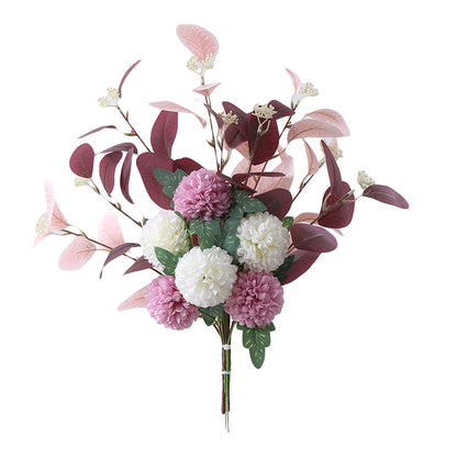 High-End Artificial Eucalyptus Leaves Ball Chrysanthemum Bouquet Home Decor AU