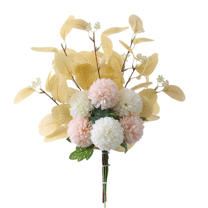 High-End Artificial Eucalyptus Leaves Ball Chrysanthemum Bouquet Home Decor AU