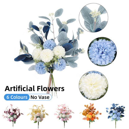 High-End Artificial Eucalyptus Leaves Ball Chrysanthemum Bouquet Home Decor AU
