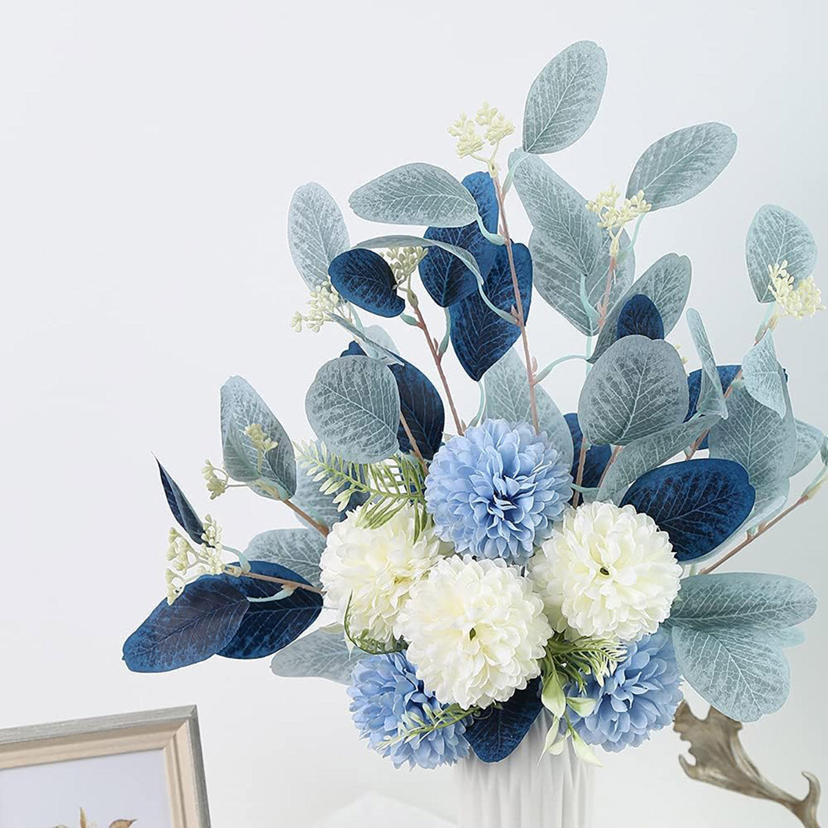 High-End Artificial Eucalyptus Leaves Ball Chrysanthemum Bouquet Home Decor AU