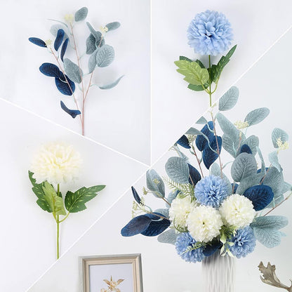 High-End Artificial Eucalyptus Leaves Ball Chrysanthemum Bouquet Home Decor AU