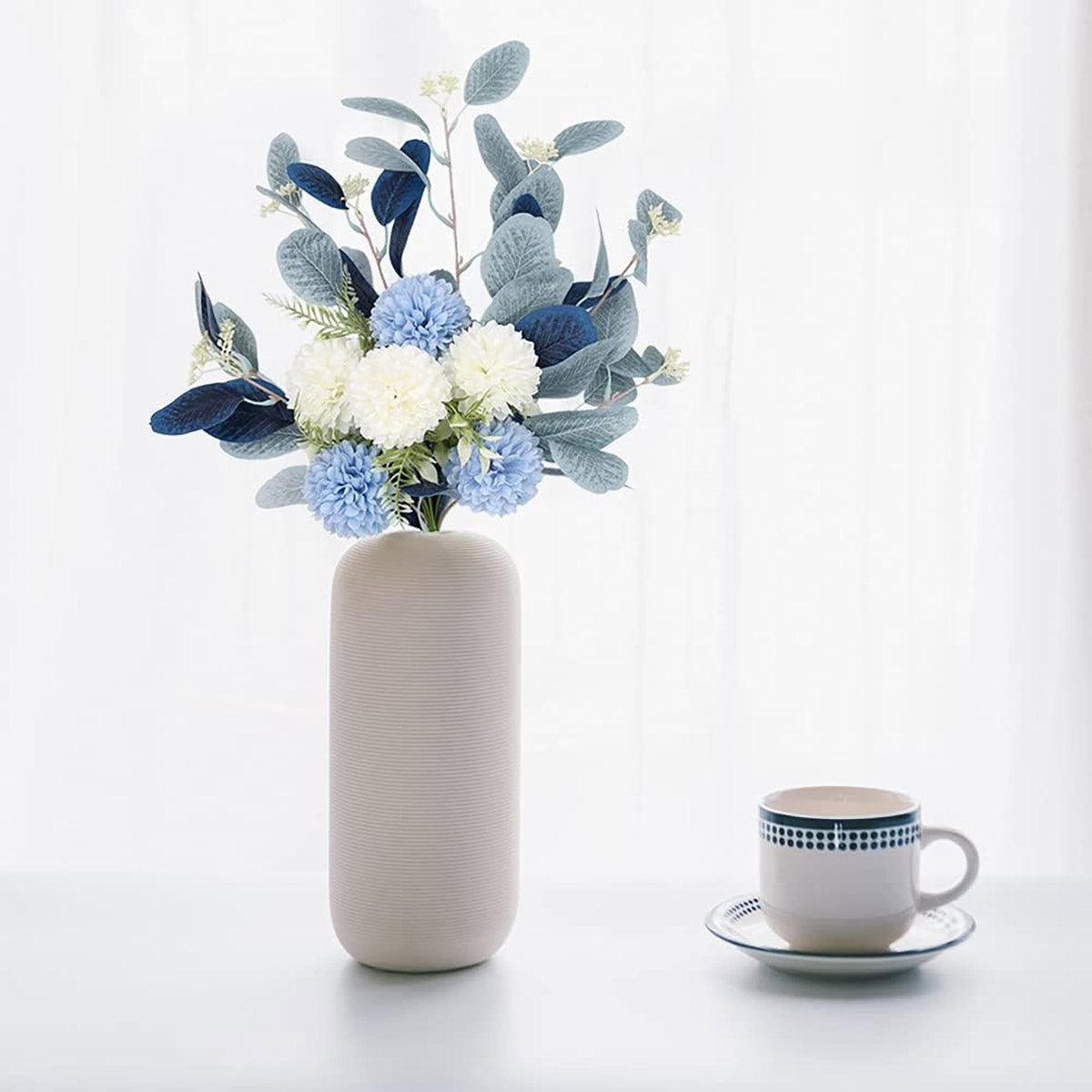High-End Artificial Eucalyptus Leaves Ball Chrysanthemum Bouquet Home Decor AU