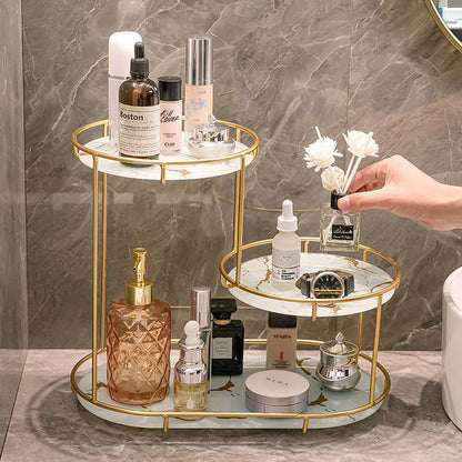Round Multi-Tier Metal Storage Rack for Bathroom Vanity Kitchen Storage Rack AU