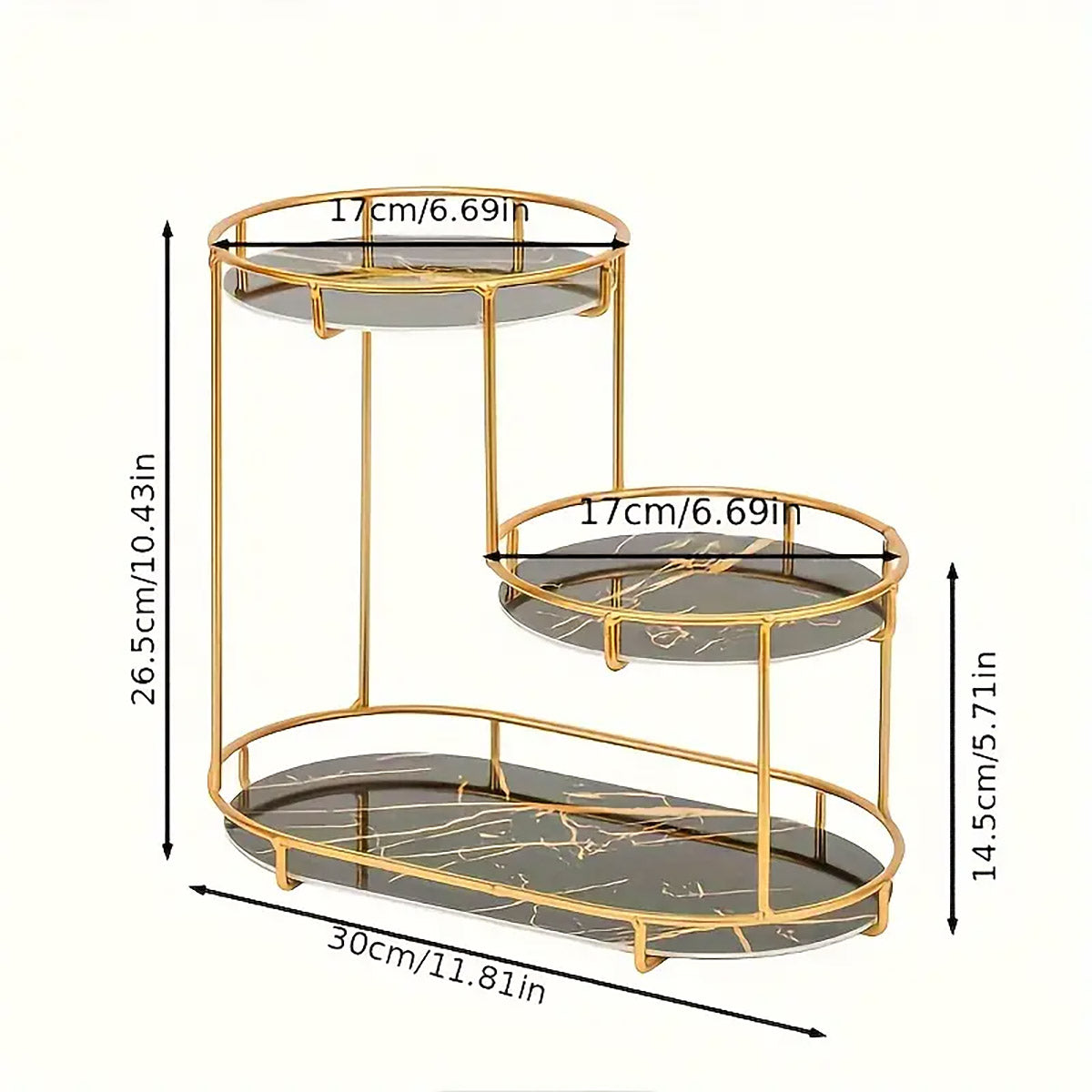 Round Multi-Tier Metal Storage Rack for Bathroom Vanity Kitchen Storage Rack AU