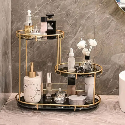Round Multi-Tier Metal Storage Rack for Bathroom Vanity Kitchen Storage Rack AU