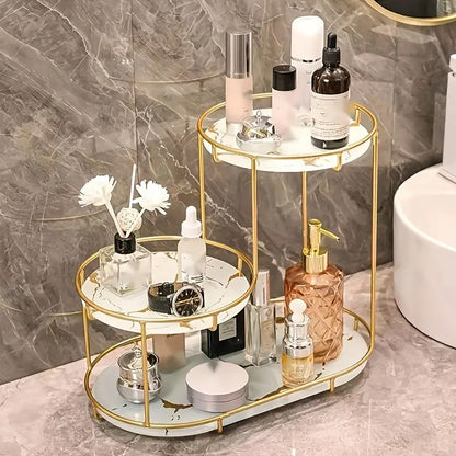 Round Multi-Tier Metal Storage Rack for Bathroom Vanity Kitchen Storage Rack AU