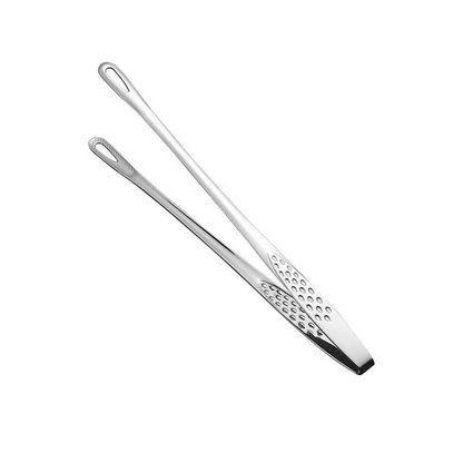 24/28cm Stainless Steel Straight Grill Tongs for Kitchen BBQ Buffet